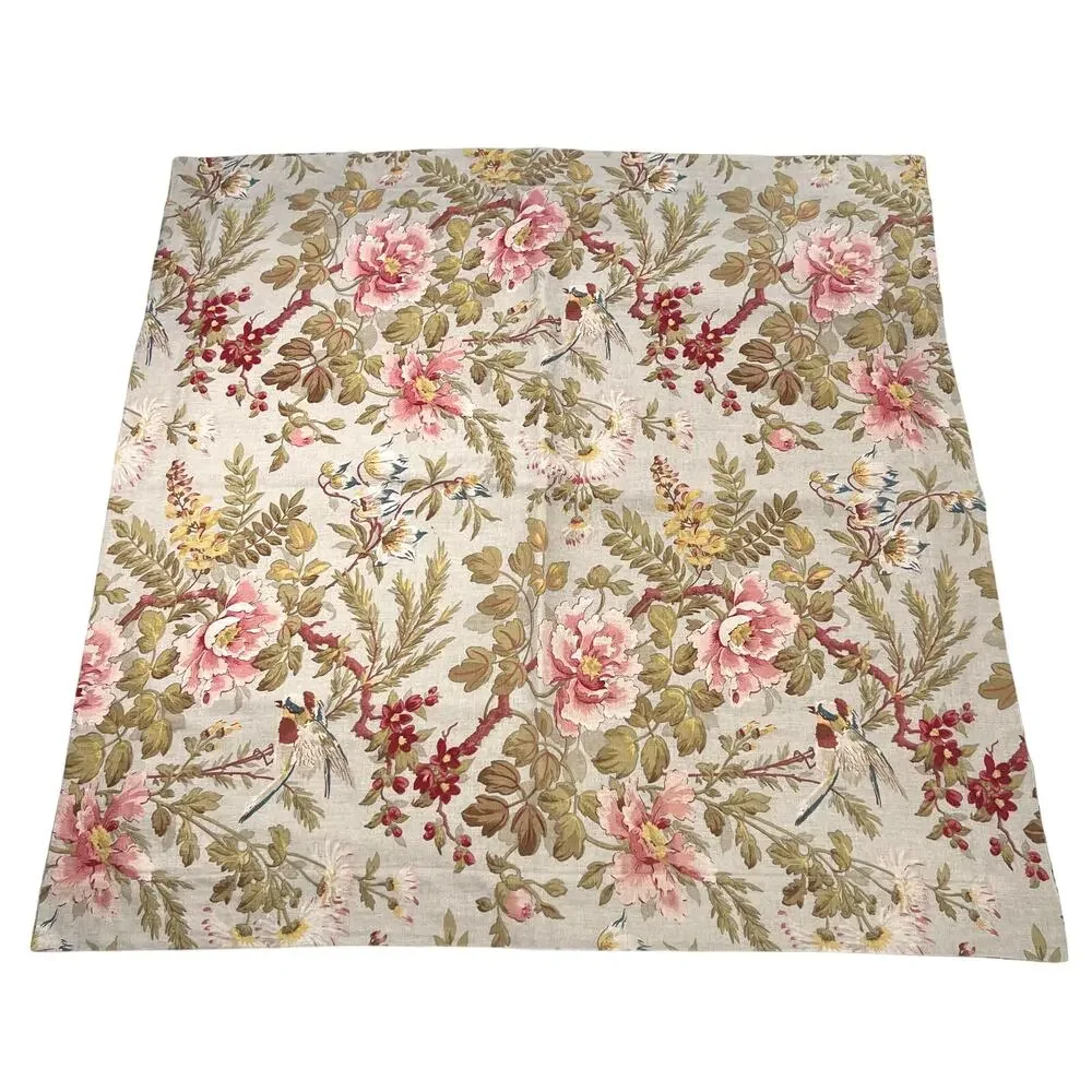 Pottery Barn linen floral birds duvet  cover Euro sham and decorative pillow